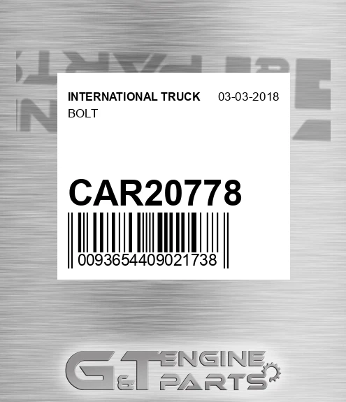 CAR20778 Bolt