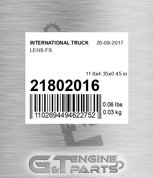 21802016 INTERNATIONAL TRUCK Lens Fs