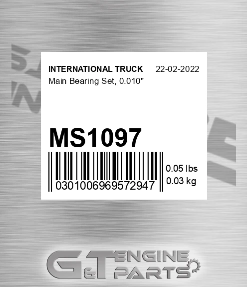 MS1097 Main Bearing Set, 0.010"