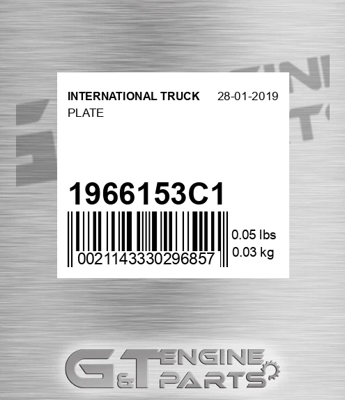 1966153C1 INTERNATIONAL TRUCK Plate