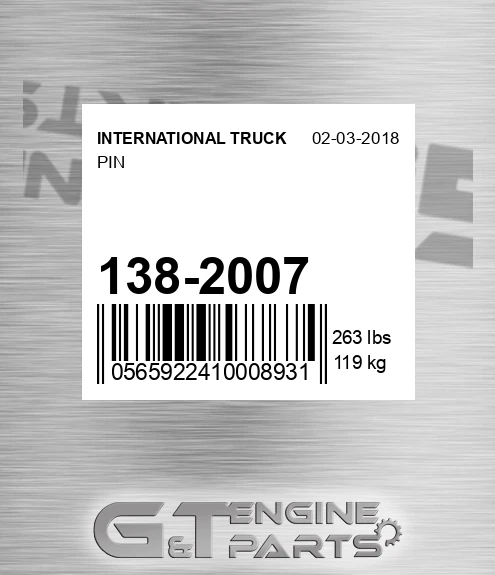 138-2007 INTERNATIONAL TRUCK Pin