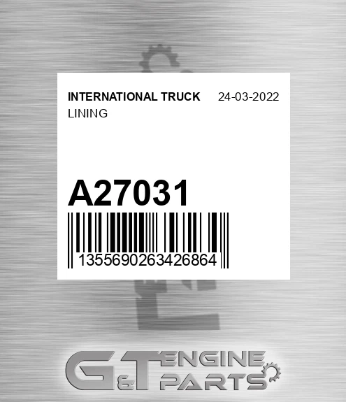 A27031 Lining