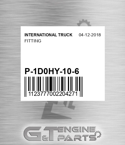 P-1D0HY-10-6 Fitting