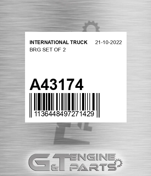A43174 INTERNATIONAL TRUCK Brg Set Of 2