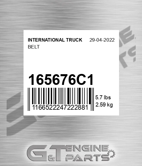 165676C1 INTERNATIONAL TRUCK Belt