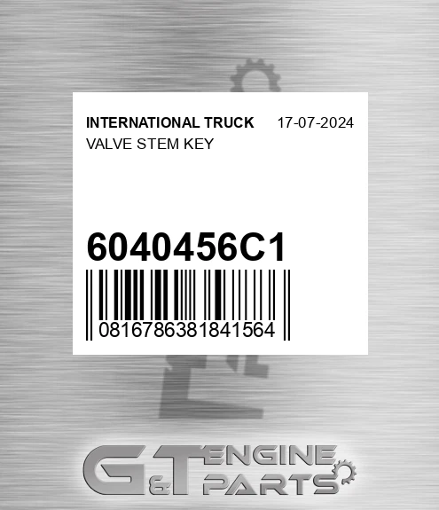 6040456C1 Valve Stem Key