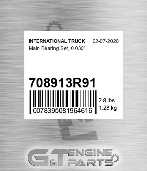 708913R91 Main Bearing Set, 0.030"