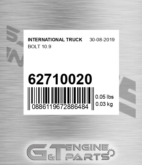 627-10020 Bolt 10.9