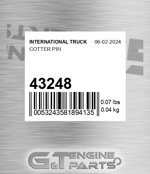 432-48 INTERNATIONAL TRUCK Cotter Pin