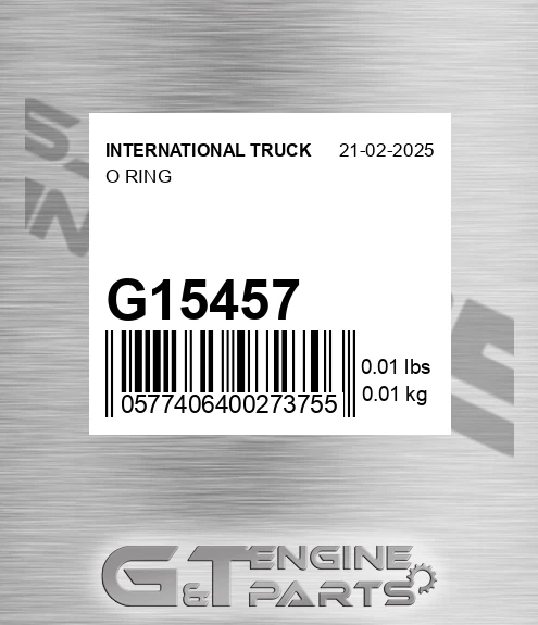 G15457 INTERNATIONAL TRUCK O Ring