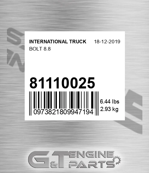 811-10025 Bolt 8.8