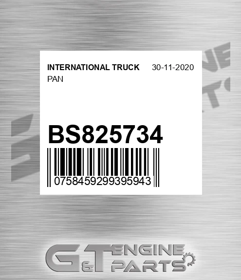 BS825734 INTERNATIONAL TRUCK Pan