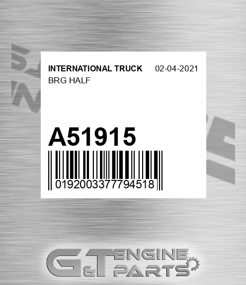 A51915 INTERNATIONAL TRUCK Brg Half