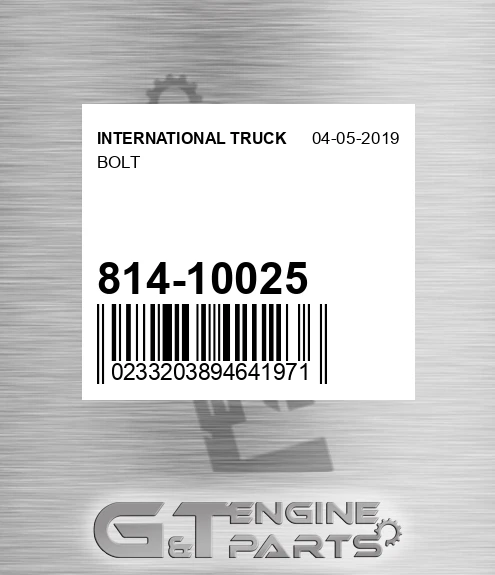 814-10025 Bolt