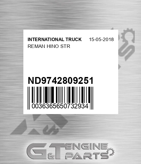 ND9742809251 Reman Hino Str
