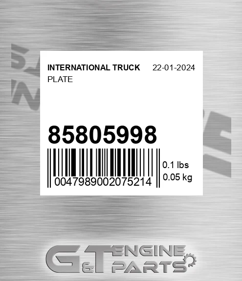 85805998 Plate