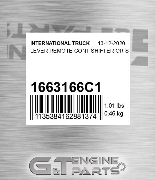 1663166C1 INTERNATIONAL TRUCK Lever Remote Cont Shifter Or S
