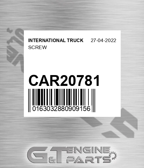 CAR20781 INTERNATIONAL TRUCK Screw