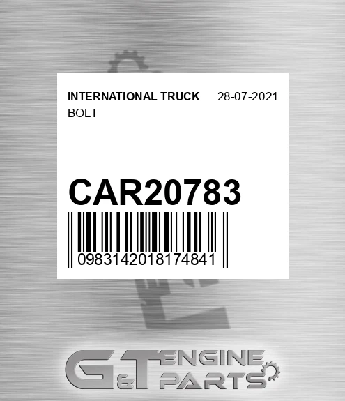 CAR20783 Bolt