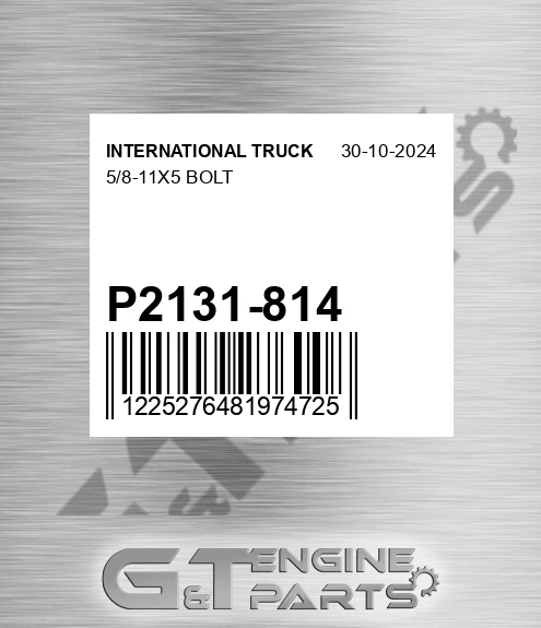 P2131-814 5/8-11x5 Bolt