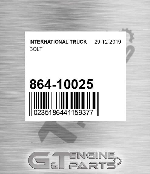 864-10025 Bolt