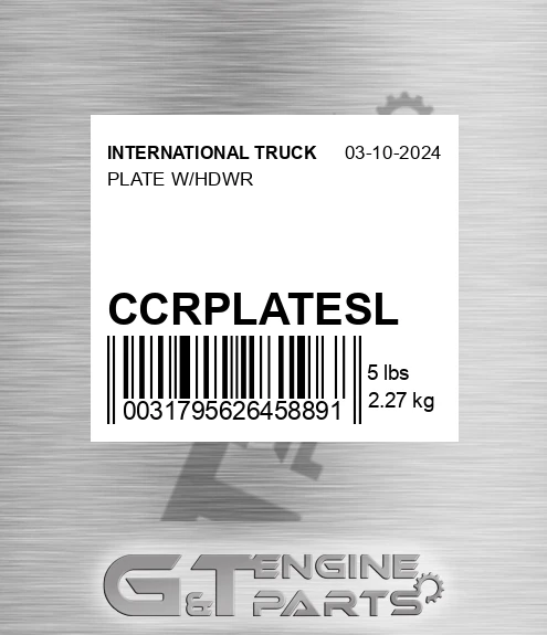 CCRPLATESL Plate W/hdwr for INTERNATIONAL TRUCK