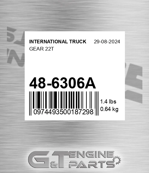 48-6306A Gear 22t for INTERNATIONAL TRUCK