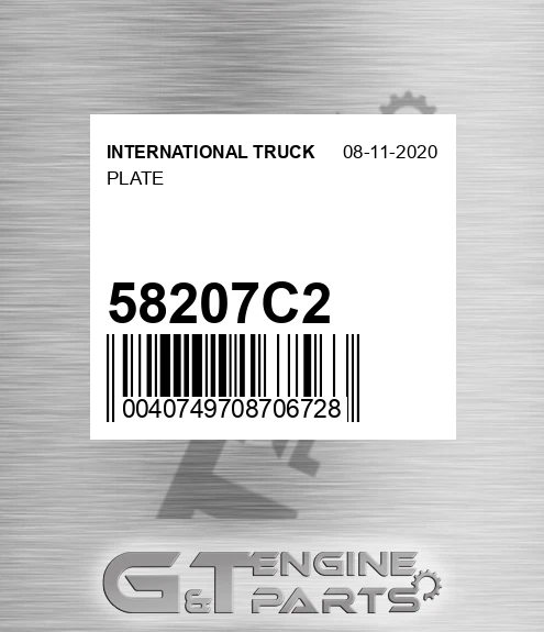 58207C2 INTERNATIONAL TRUCK Plate