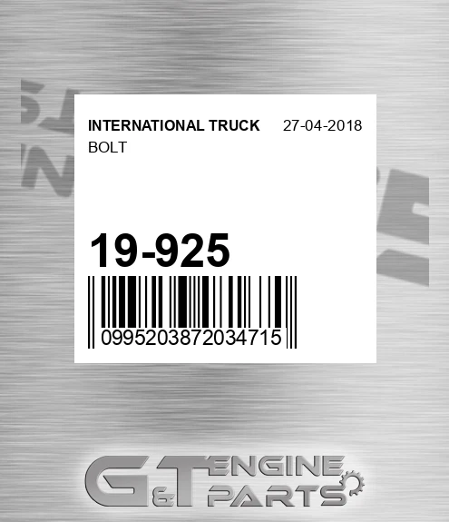 19-925 Bolt