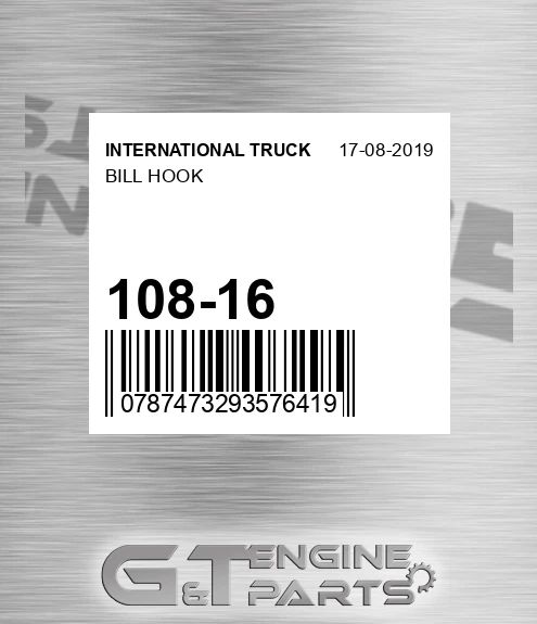 108-16 Bill Hook for INTERNATIONAL TRUCK