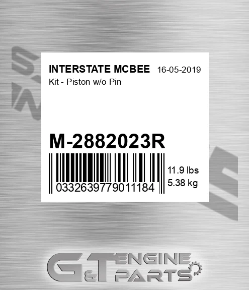 M-2882023R Kit - Piston W/o Pin