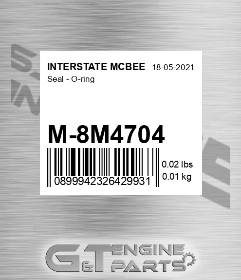 M-8M4704 Seal - O-ring for INTERSTATE MCBEE