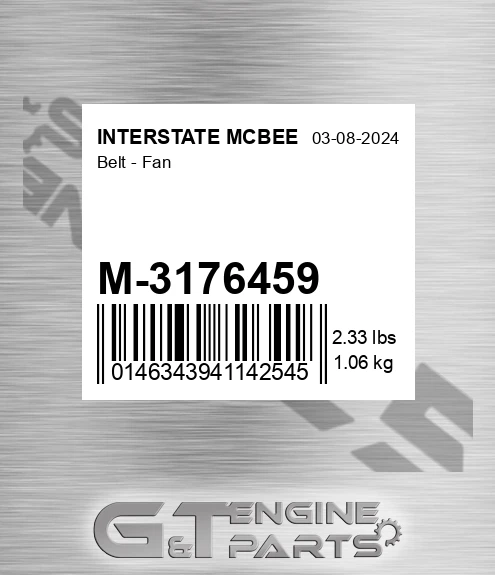 M-3176459 Belt - Fan for INTERSTATE MCBEE
