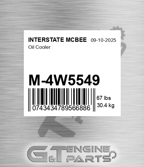 M-4W5549 Oil Cooler for INTERSTATE MCBEE