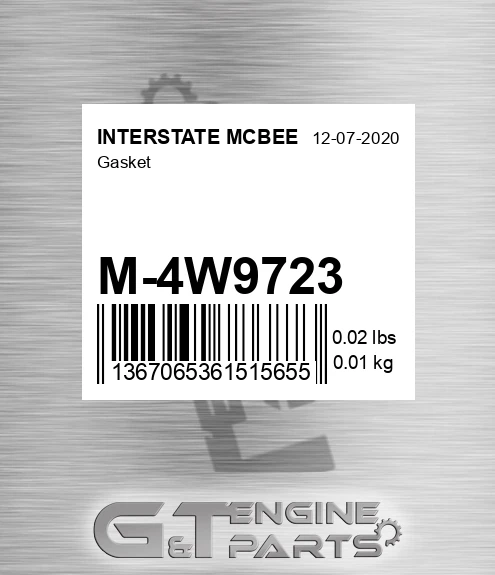 M-4W9723 Gasket for INTERSTATE MCBEE
