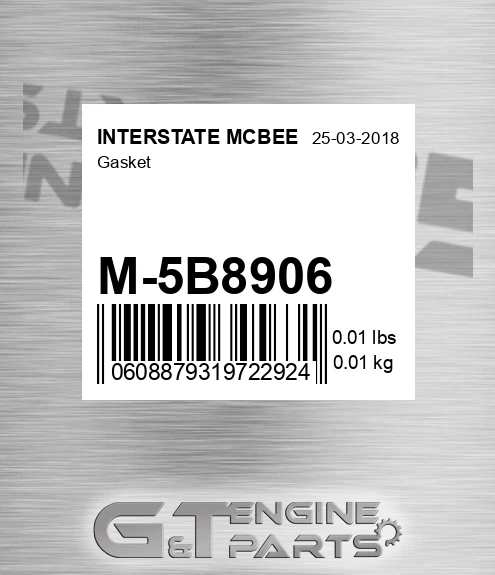M-5B8906 Gasket for INTERSTATE MCBEE