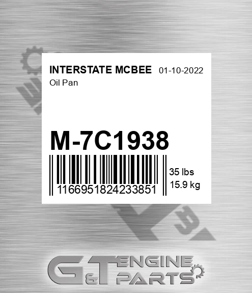 M-7C1938 INTERSTATE MCBEE Oil Pan