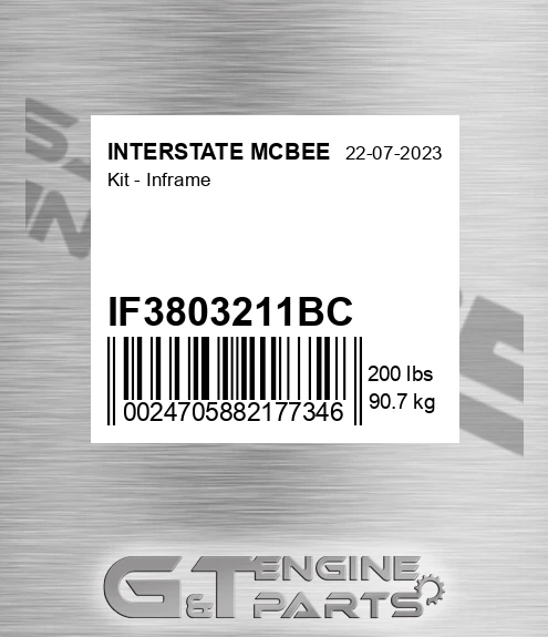 IF3803211BC INTERSTATE MCBEE Kit - Inframe
