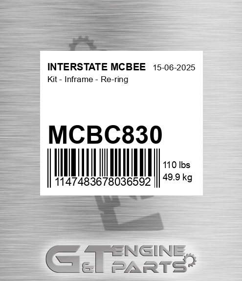 MCBC830 Kit - Inframe - Re-ring