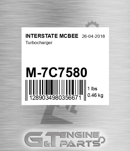M-7C7580 Turbocharger for INTERSTATE MCBEE