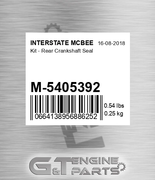 M-5405392 Kit - Rear Crankshaft Seal