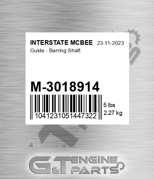 M-3018914 Guide - Barring Shaft for INTERSTATE MCBEE
