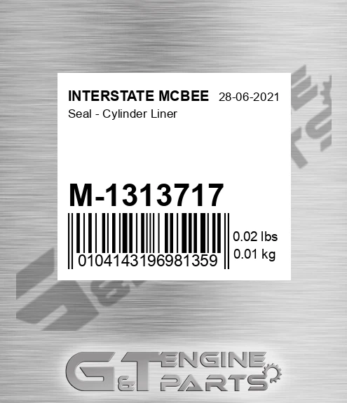 M-1313717 Seal - Cylinder Liner for INTERSTATE MCBEE