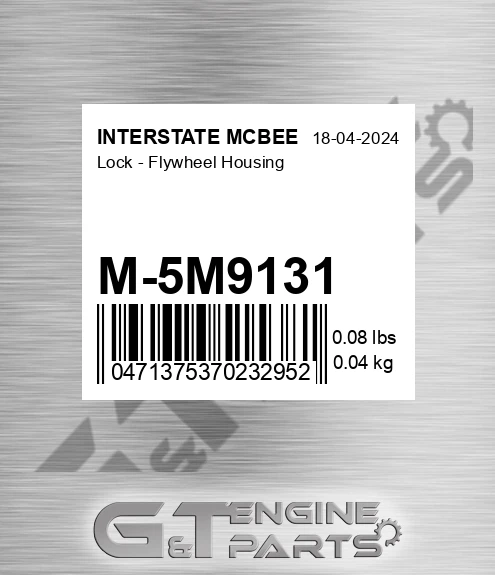 M-5M9131 Lock - Flywheel Housing for INTERSTATE MCBEE