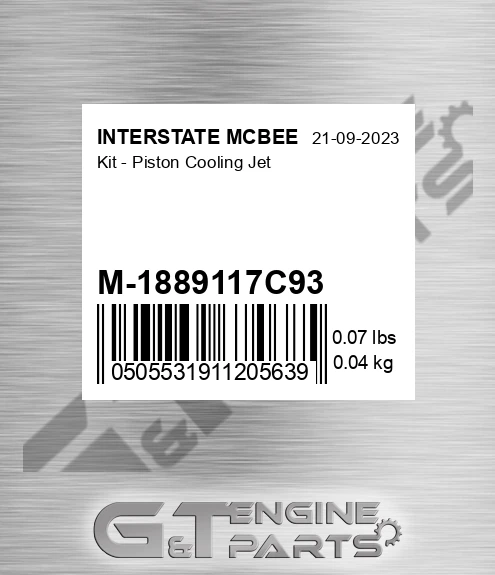 M-1889117C93 Kit - Piston Cooling Jet