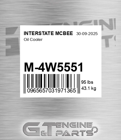 M-4W5551 Oil Cooler for INTERSTATE MCBEE