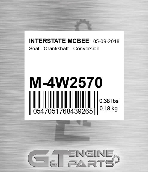 M-4W2570 Seal - Crankshaft - Conversion for INTERSTATE MCBEE