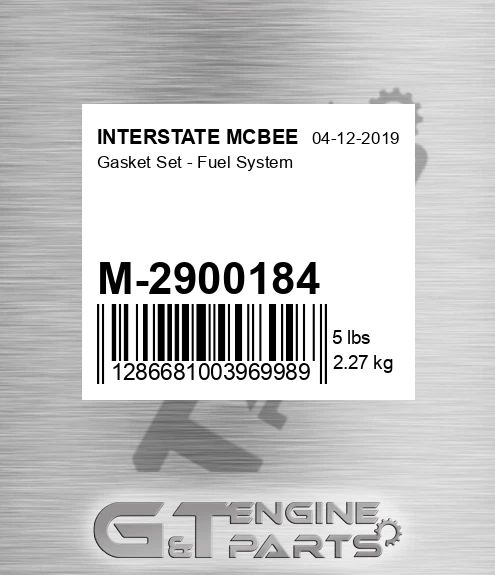 M-2900184 Gasket Set - Fuel System for INTERSTATE MCBEE