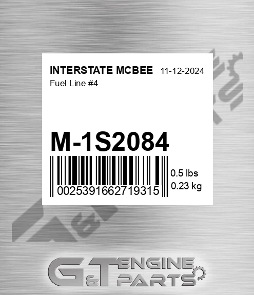 M-1S2084 Fuel Line #4 for INTERSTATE MCBEE