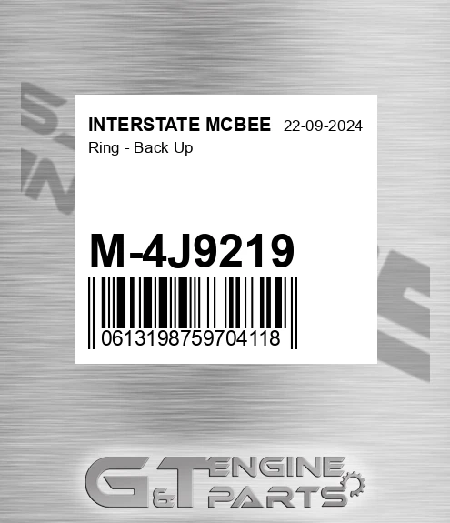 M-4J9219 Ring - Back Up for INTERSTATE MCBEE